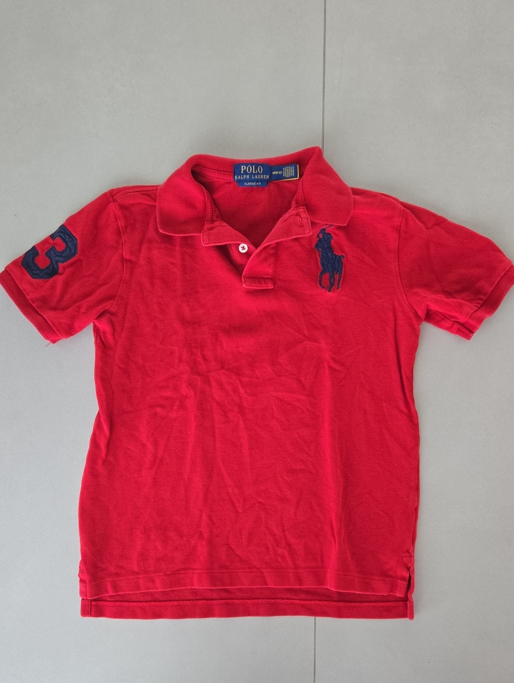 Polo by Ralph Lauren Red Boys' Short-Sleeve Polo with Navy Pony M (10-12)